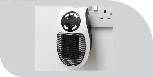 Ultra Air Heater plugged into a wall outlet